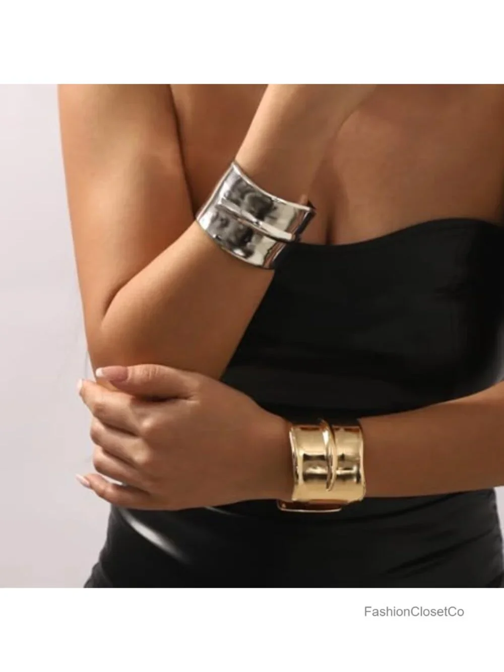 Chunky Cuff Bangle Geometric Opening Bracelet Minimalist Statement Arm Cuff